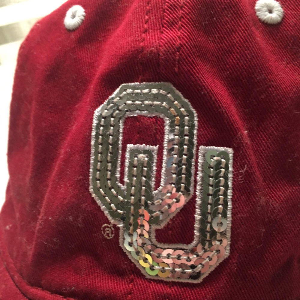Red OU hat with sequence